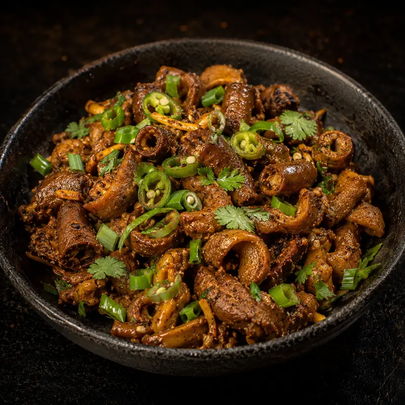 Goat Tripe (Bhutan) — Sukuti (Dry Meat) at Hamro Restaurant, Cincinnati, OH